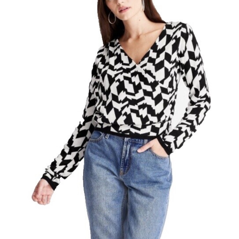 Future Collective Crossover Houndstooth Pullover … - image 1